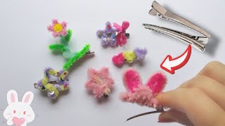 How to make Cute Aksesories Hair Pin from pipe cleaner//Cara membuat Jepit Rambut dari Kawat Bulu