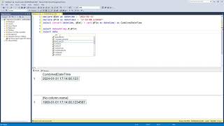 Combine Date and Time fields in SQL Server into one column?