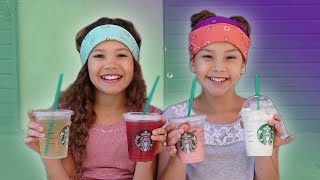 The Starbucks Challenge!  (Haschak Sisters)