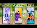 Redmi Note 10 Pro vs Mi 11 Lite vs Samsung A72