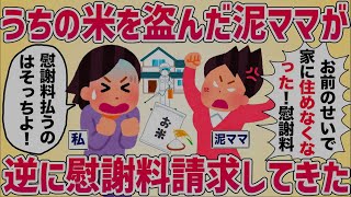 【理不尽】うちから米を盗んだ泥ママ→逆に慰謝料請求してきた【女イッチの修羅場劇場】2chスレゆっくり解説