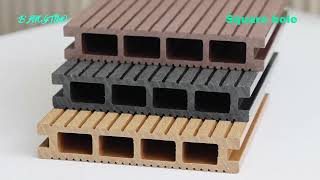 Exterior garden patio hollow decking boards plastic wood wpc decking outdoor floor