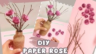 CARA MEMBUAT BUNGA MAWAR DARI KERTAS | HOW TO MAKE PAPER ROSE | DIY PAPER ROSE