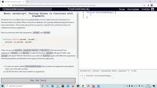 Lesson 48 - passing values to function - freecodecamp