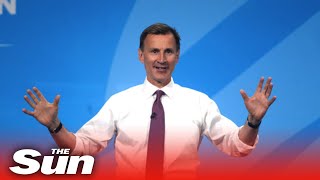 Chancellor Jeremy Hunt makes speech on the economy at Tory party conference