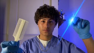 ASMR the FASTEST Nurse Scalp & Lice Check, Medical Doctor Roleplay 👨‍⚕️📚, Massage