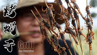 Scorpion barbecue, Chinese food eating show, mukbang | Mr Hui