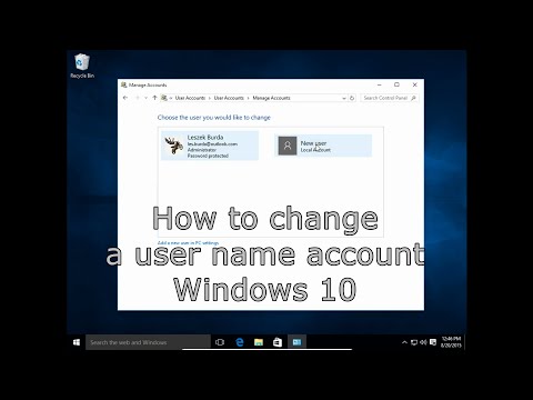 How to change user name account in Windows 10 How to change user name account in Windows 10