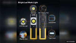 Warsun W05 USB Rechargeable Work Light with Magnetic Base Portable Flashlight Review