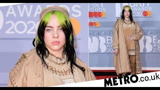 Brits 2020: Billie Eilish plays it cool on red carpet in head-to-toe Burberry ahead of performing Ja