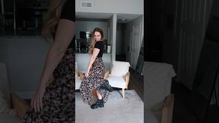 Styling a Floral Maxi Skirt | get dressed with me #shorts #grwm