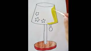 How to draw a table lamp.easy table lamp drawing.Table lamp drawing.how to draw lamp step by step