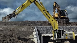 CAT 329E Longreach von Boskalis auf der A4 Delft - Schiedam