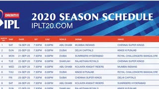 IPL MATCH SCHEDULE 2020 || DREAM 11 IPL MATCH SCHEDULE BY INFORMATION COLLECTION.