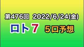 【ロト７予想】第476回 ５口予想！