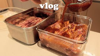 🏡eng)VLOGㆍMBTI test results🤣, LA galbi mass-making, esprit soda, shrimp meatball