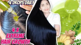 Daily *4 DROPS*👆🏻of this on Thin Hair \u0026 Scalp-Changed My Hair Length-Got 4X Extreme Long Thick Hair