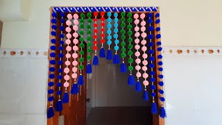 DIY Pom Pom Door Hanging | How To Make Door Hanging Toran | Woolen Craft Idea