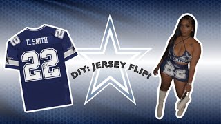 DIY: Jersey Flip! Watch Me Turn This Jersey To A 2 Piece Skirt Set! Super Easy