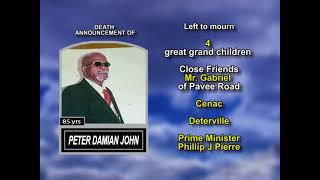 Peter Damian John ~ Long Obituary