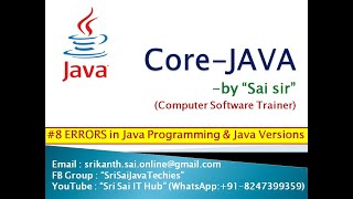 Java Programming Errors #8 || Java Versions & Features || Syntax, Sematic, Lexical, Runtime Errors