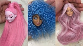 Barbie Doll Makeover Transformation ~ DIY Miniature Ideas for Barbie ~ Wig, Dres