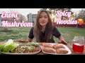 Enoki Mushroom|| Spicy Noodles|| Rice Paper| Kawrlum hak a ngai tawh lo 🫶 #mizo #mukbang #outdoor