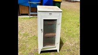 Furniture restoration of an antique Meat Safe with a jewel like finish. Like it or no?