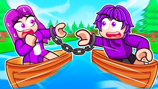 Handcuffed to My CRUSH For 24 HOURS in Roblox Build a Boat!