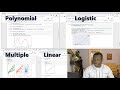 Polynomial, Linear, Logistic or Multiple Regression - Step by Step  and How to Determine