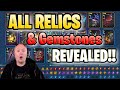 100% Complete List of Relics and Gemstones!!  Raid: Shadow Legends