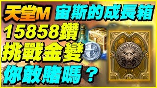 【天堂M】15858鑽挑戰金變《你敢賭嗎？》宙斯的成長箱【平民百姓精屁分析及分享】