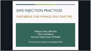 Introduction to Safe Injection Practices