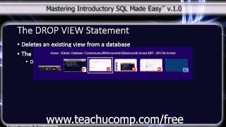 SQL Training - Structured Query Language Tutorial - The DROP VIEW Statement Lesson