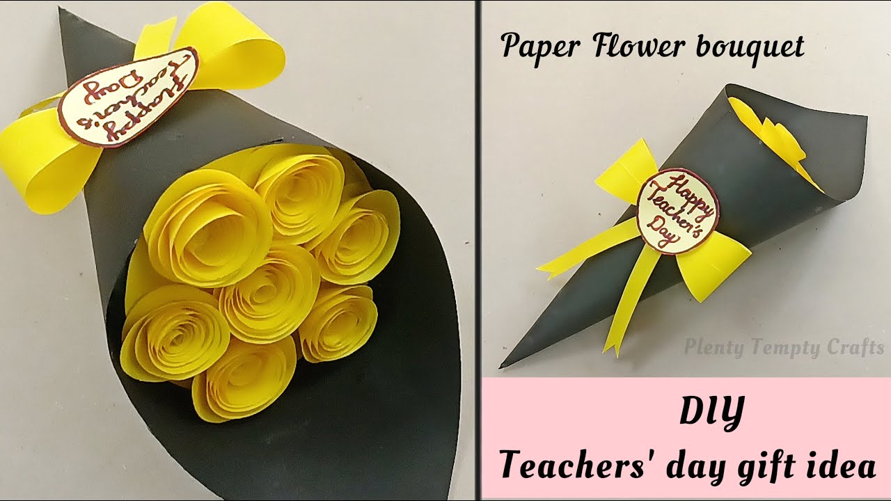 Diy Teacher S Day Gift Idea Happy Teacher S Day Craft Paper Flower