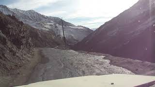 Driving on Shahristan Pass Tajikistan January 2011