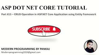 Part#13 - ASP DOT NET CORE TUTORIAL- CRUD Operation using Entity Framework - Functional