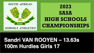 Sandri van Rooyen - 100m Hurdles Girls 17 - SA Schools Championships