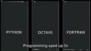 Python vs Fortran vs Octave (Matlab) side-by-side performance comparison