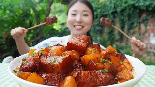 豬肉降價了，小雨做一大鍋紅燒肉吃，大口吃肉大口喝酒好過癮【市民朱小雨】