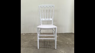 Which outdoor chair is portable？White pp plastic napoleon chair shiny color Luxury wedding chair