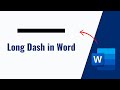 How to Insert Long Dash in MS Word