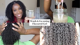 WASH AND GO with DIY FLAXSEED GEL | Natural Hair | TheLifestyleLuxe