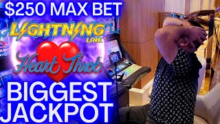 RECORD BREAKING JACKPOT On Lightning Link Hearth Throb Slot - $250 Max Bet