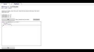 Java: CodingBat– Warmup-1– sumDouble