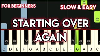 NATALIE COLE - STARTING OVER AGAIN | SLOW & EASY PIANO TUTORIAL