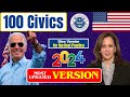 2024 EASY Answer Slow USCIS Official 100 Civics Questions and Answers US Citizenship Interview 2023