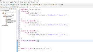 Hierarchical Inheritance program in Java (Hindi) | Core Java for beginners - 44