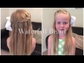 Simple Waterfall Braid Hair Tutorial by Two Little Girls Hairstyles