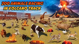 100 Farm Animals VS 100 African Animals Race in Planet Zoo included Elephant, Cow, Sheep & Cheetah